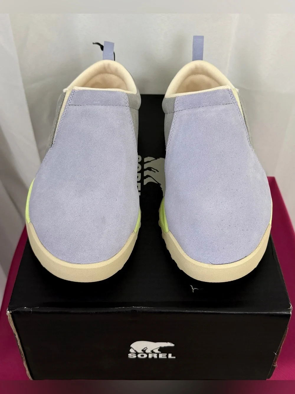 Sorel Suede Slip-On Insulated Waterproof Chunky Traction Sneaker Pastel Colors 9